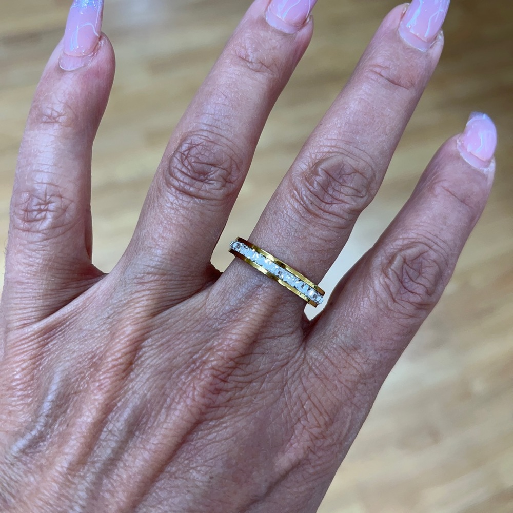 4mm Yellow Gold Plated Titanium Wedding Band - Picture 3 of 11